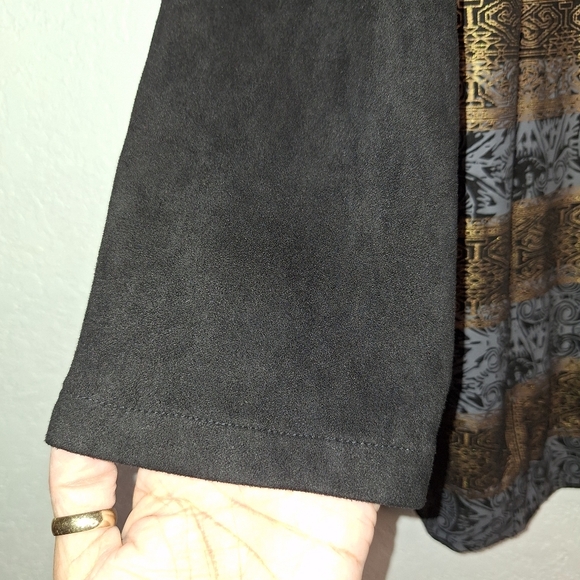 Chico's Sz 3/XL Egyptian Revival Gold Fancy Modernist Jacket Tunic Top Cardigan - Picture 5 of 13